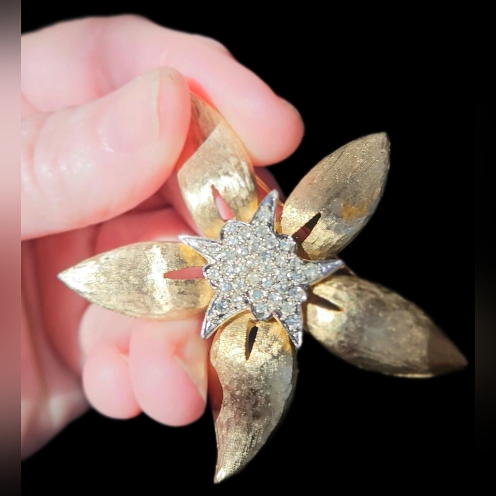 Gold and Silver Floral Brooch